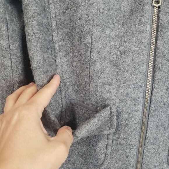 Ann Taylor Wool Blend Zip up Gray Jacket Size Extra Small - Picture 4 of 13